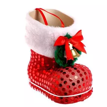 Конфетница «Сапожок», с колокольчиком, цвет красный