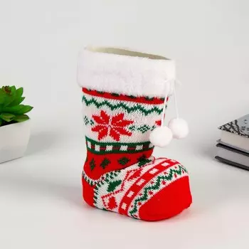 Конфетница «Сапожок», вязаный, с рисунком