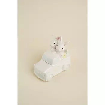 Конфетница SL Home «Лесные кролики», 1710.517 см, керамика, белая