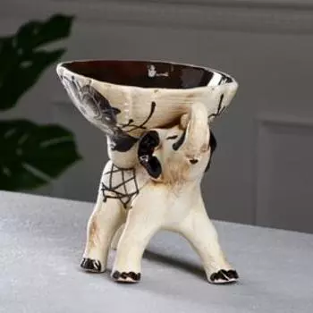 Конфетница "Слон", под шамот, керамика, 19 см