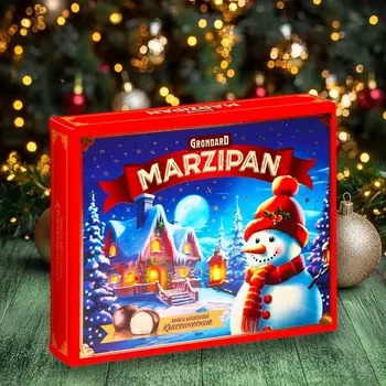 Новый год. Конфеты подарочные новогодние новогодние глазированные "Марципановые классические", 126 г