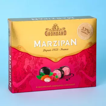 Конфеты подарочные новогодние подарочные глазированные, марципан, малина, 126 г