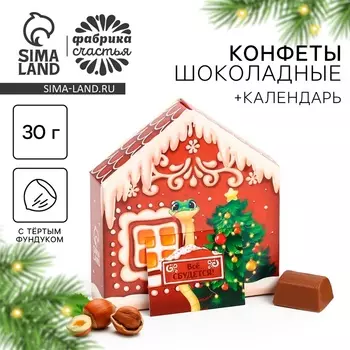 Конфеты на новый год шоколадные в коробке «Сладкого нового года», 30 г