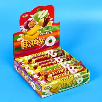 Конфеты "ВАБУ",кола,лимон, яблоко, маракуйя, банан, 25 г
