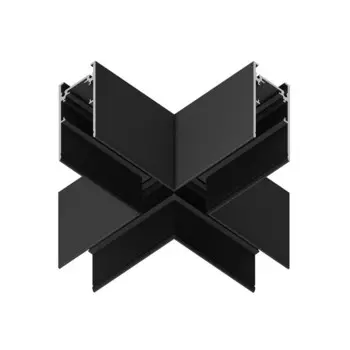 Коннектор Ambrella X-образный для накладного шинопровода Magnetic GL3376 BK, чёрный