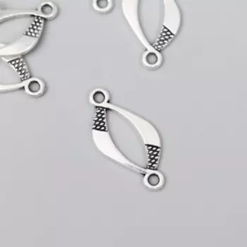 Коннектор д/творчества металл 2 ушка "Неправильный овал" сереб G107B641 н-р 25 шт 2,6х1,3 см 70063