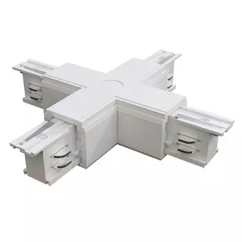 Коннектор Х-образный для накладной трековой системы Technical TRA005CX-31W, 16,6х16,6х3,2 см, цвет белый