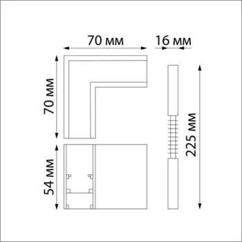 Коннектор L-образный FLUM, цвет черный