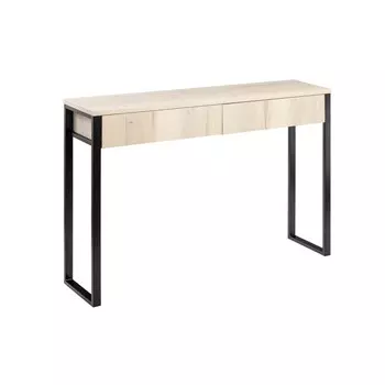 Консоль-СИТИ-01 1400х320х950 Дуб Галифакс белый/Черный матовый