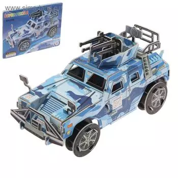 3D конструктор картонный «Военный джип», 84 детали