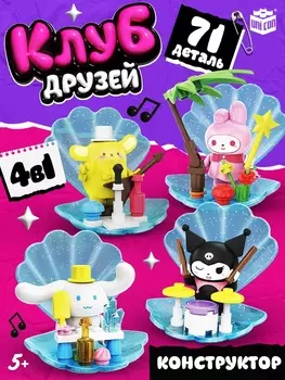 Конструктор блочный «Клуб Друзей», 4 в 1, 71 деталь