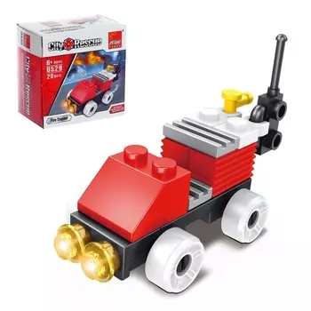 Конструктор блочный «Пожарная машина», 20 деталей