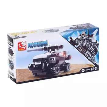 Конструктор блочный «Танк», 52 детали