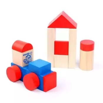 Конструктор деревянный «Цветной» 43 детали