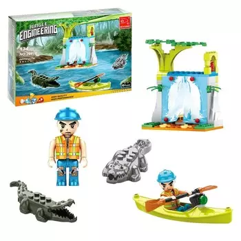 Конструктор «Джунгли. Водопад с крокодилами», 134 детали