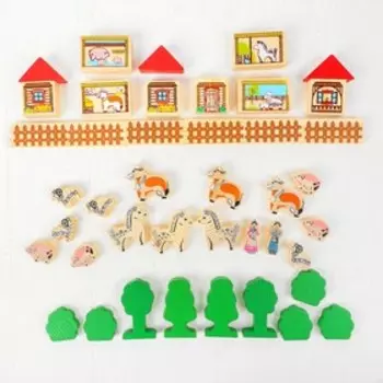 Конструктор деревянный «Ферма», 42 детали