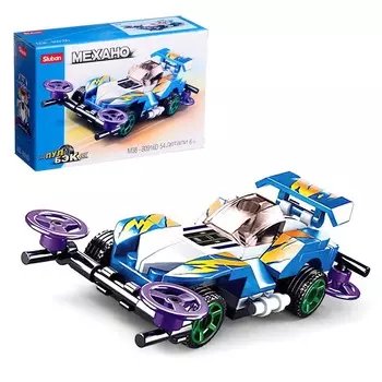 Конструктор гоночная машина Sluban Механо, инерционный, 54 детали, 6+