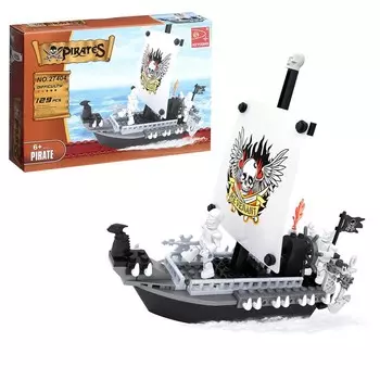Конструктор «Пиратский катер», 129 деталей