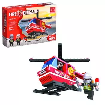 Конструктор Пожарная бригада «Вертолёт», 105 деталей