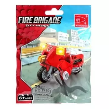 Конструктор «Пожарный байк», 28 деталей