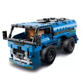 Конструктор на пульте управления «Спецтехника», 2 варианта сборки: автокран, грузовик, радиоуправление, на батарейках, 401 деталь