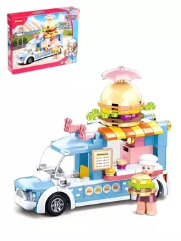 Конструктор Розовая Мечта «Фудтрак с бургерами», 154 детали