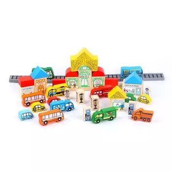 Конструктор деревянный «Транспорт», 45 деталей