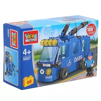 Конструктор «Троллейбус» с фигуркой, 98 деталей