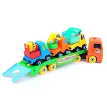 Конструктор винтовой «Автовоз», с 3 машинками