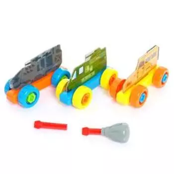 Конструктор винтовой «Военный транспорт», набор 3 штуки, 34 детали