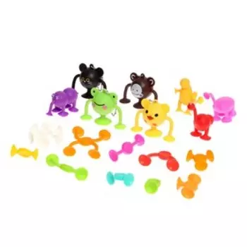 Мягкий конструктор детский «Забавные присоски», 80 деталей