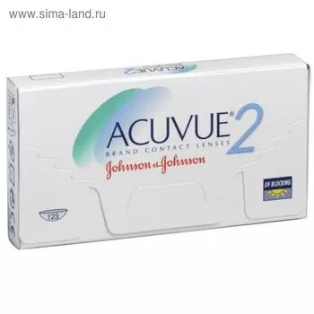 Контактные линзы Acuvue 2, -9,5/8,7, в наборе 6шт