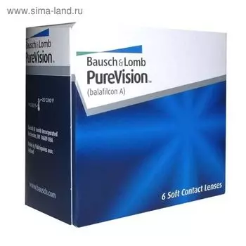 Контактные линзы Pure Vision, -11/8,3, в наборе 6 шт.