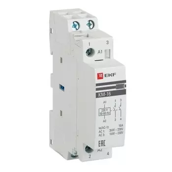 Контактор модульный EKF km-1-16-20, 16А, 2NО