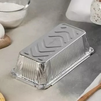Форма для выпечки и запекания Доляна, 900 мл, 22116.5 см, фольга, серебристая
