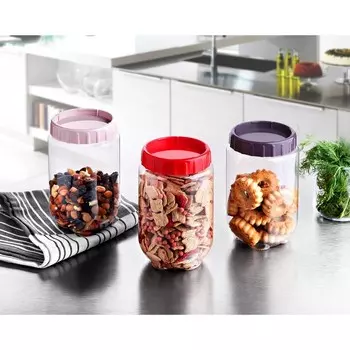 Контейнер - банка EmHouse пищевой, 1 л, цвет МИКС