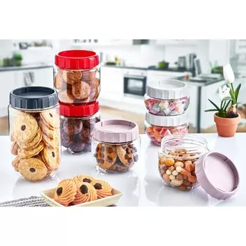 Контейнер - банка EmHouse пищевой, 550 мл, цвет МИКС