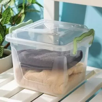 Контейнер для хранения Альтернатива, 4 л, 19.519.517.5 см, с крышкой, пластик, прозрачный