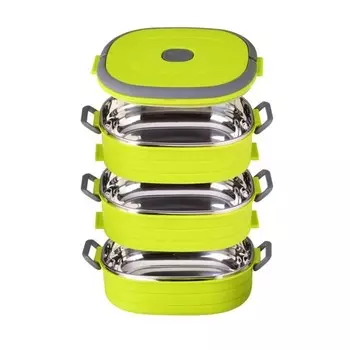 Контейнер для еды Bekker, 3 ёмкости, 900 мл, размер 19.5х14.5х18 см