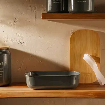 Контейнер для еды SL Home «Каса Перфекто», 21.512.56 см, с бамбуковой крышкой, оцинкованная сталь, зелёный