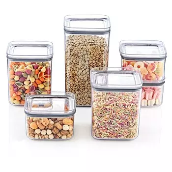 Контейнер для хранения EmHouse, с крышкой и силиконовым уплотнением, квадратный, 1.5 л