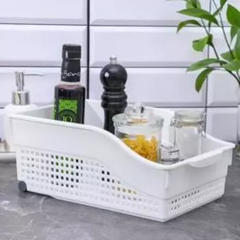 Контейнер для хранения хозяйственный «Лофт», 312112,5 см, на колёсах, белый