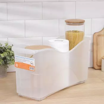 Контейнер для хранения Альт-Пласт, 10 л, пластик, 461623.5 см, на колесиках, прозрачный