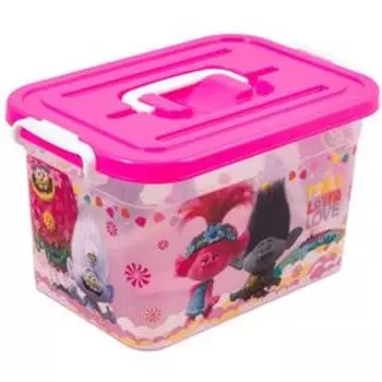 Контейнер для хранения игрушек с вкладышем Trolls, 6,5 л, МИКС