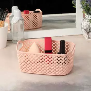 Контейнер для хранения маникюрных/косметических принадлежностей, с ручками, 16,5 × 10 × 6,5 см, цвет МИКС