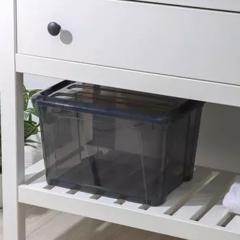 Контейнер для хранения с крышкой IDEA «Кип», 15.5 л, пластик, 37.528.523 см, чёрный/прозрачный