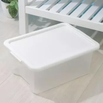 Контейнер для хранения Porter, 14 л, 42,531,517,5 см, с крышкой, цвет слоновая кость