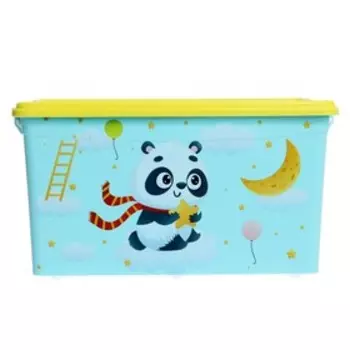 Контейнер для игрушек с крышкой, на колёсиках, прямоугольный, 50 л, МИКС