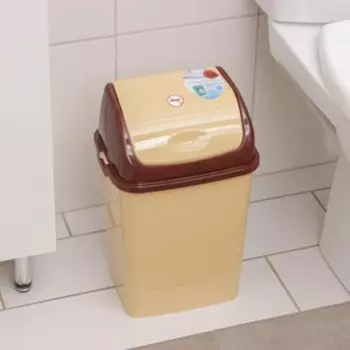 Контейнер для мусора «Камелия», 8 л, бежевый, коричневый