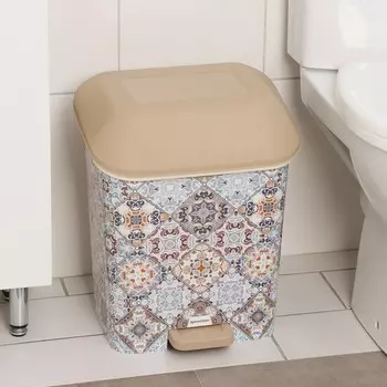 Контейнер для мусора с педалью «Декор. Марокко», 15 л